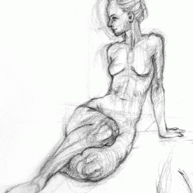 graphite on paper, life drawing
